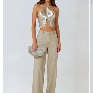 Silver Crop Top